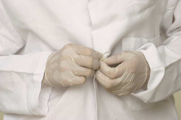 Lab coat and gloves